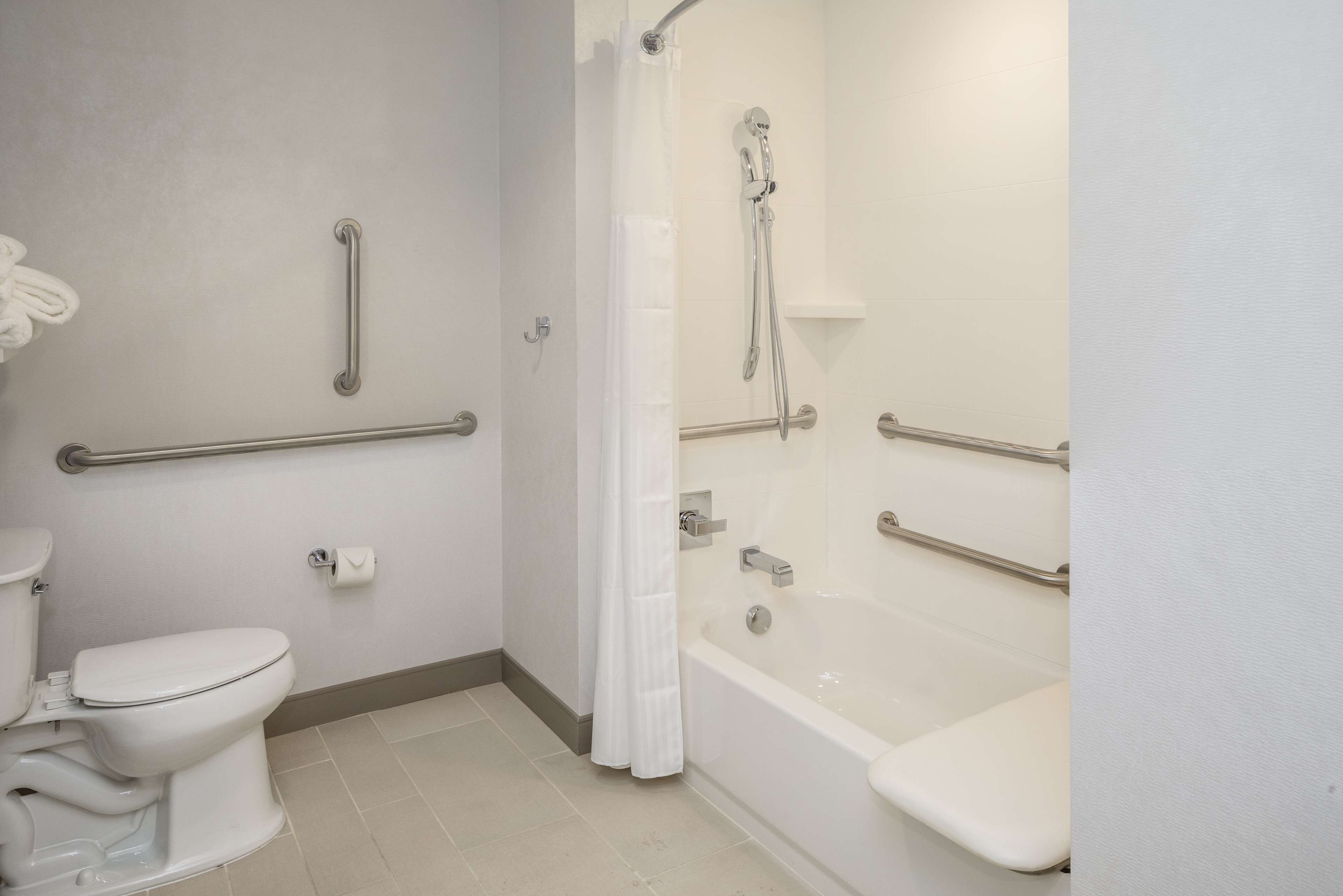 room, 1 king bed, accessible, bathtub (mobility & hearing) | bathroom | free toiletries, hair dryer, towels, soap