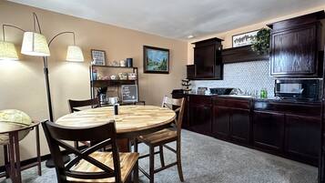 Fridge, microwave, coffee/tea maker