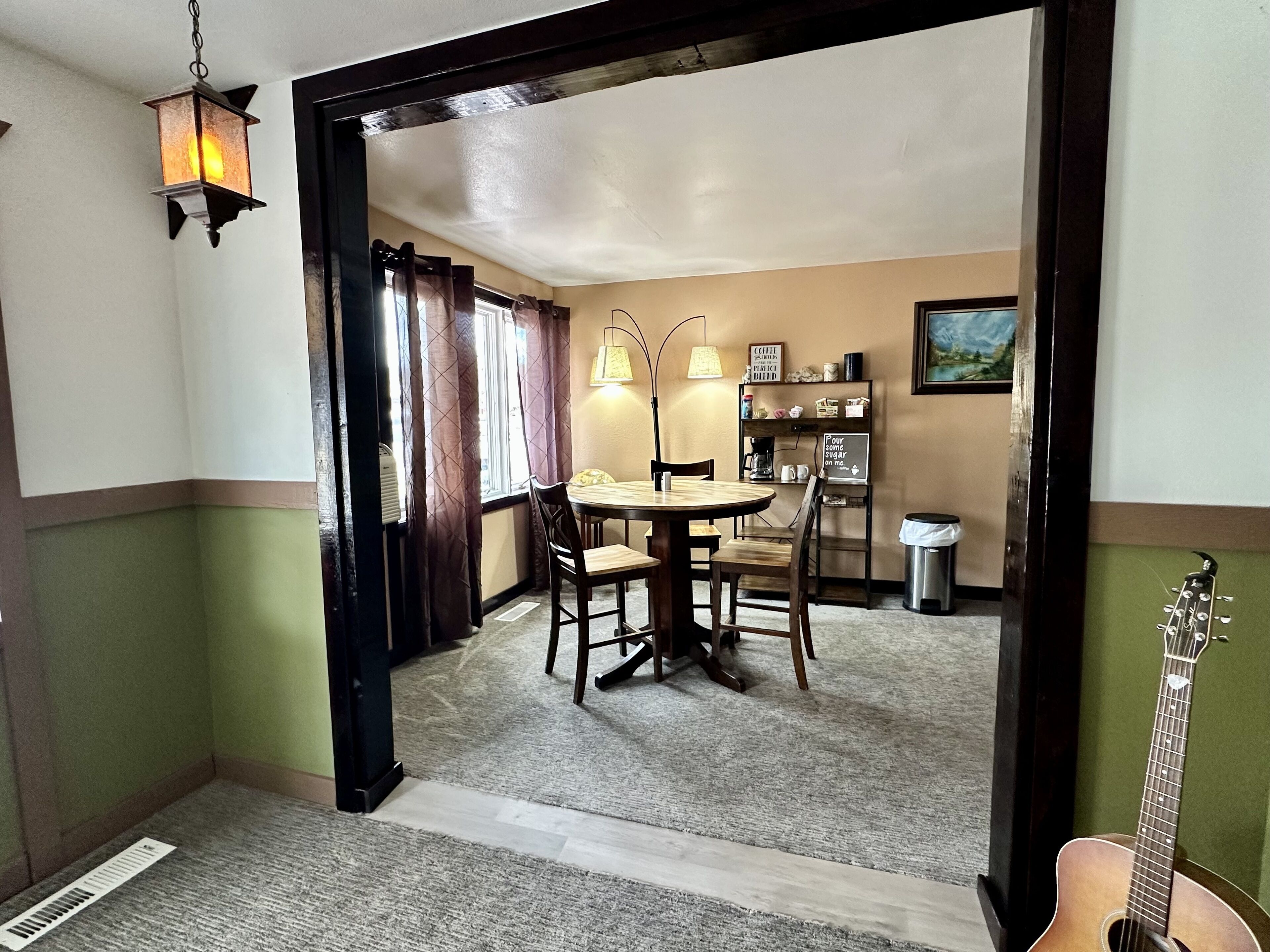 Fridge, microwave, coffee/tea maker