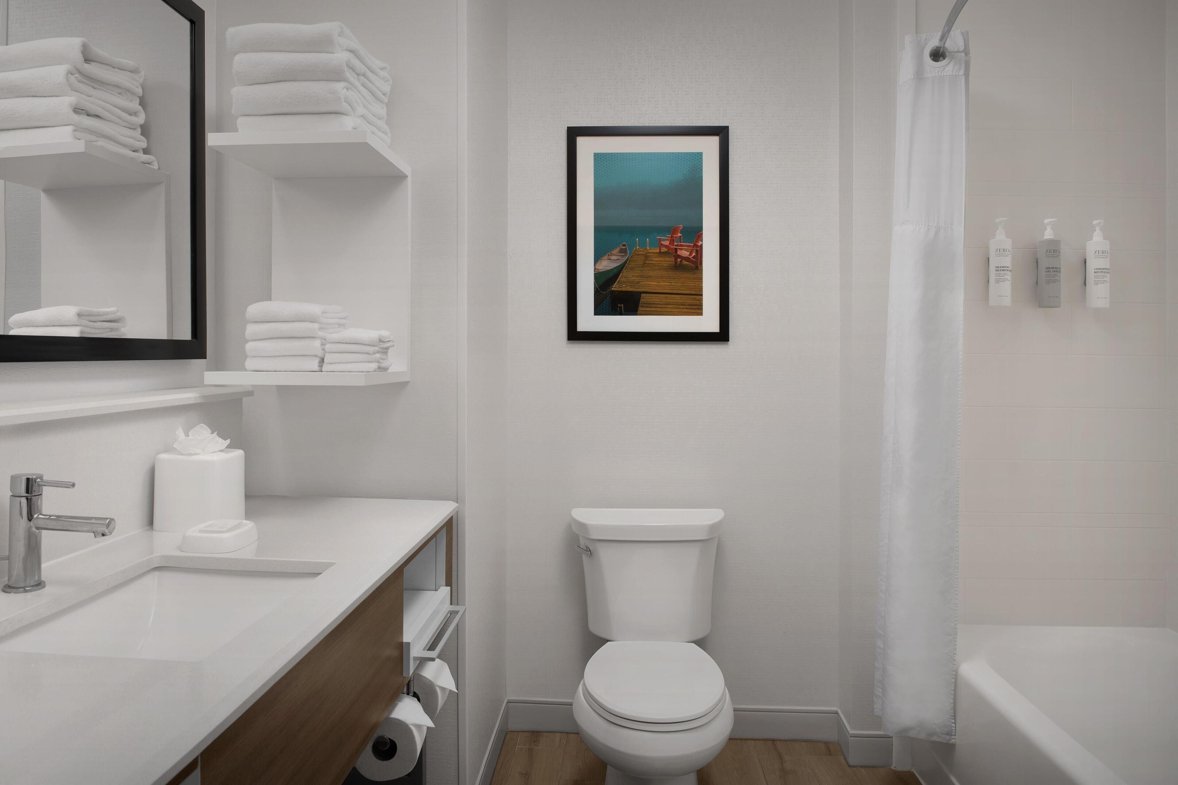 room, 2 queen beds, non smoking, refrigerator & microwave | bathroom | hair dryer, towels