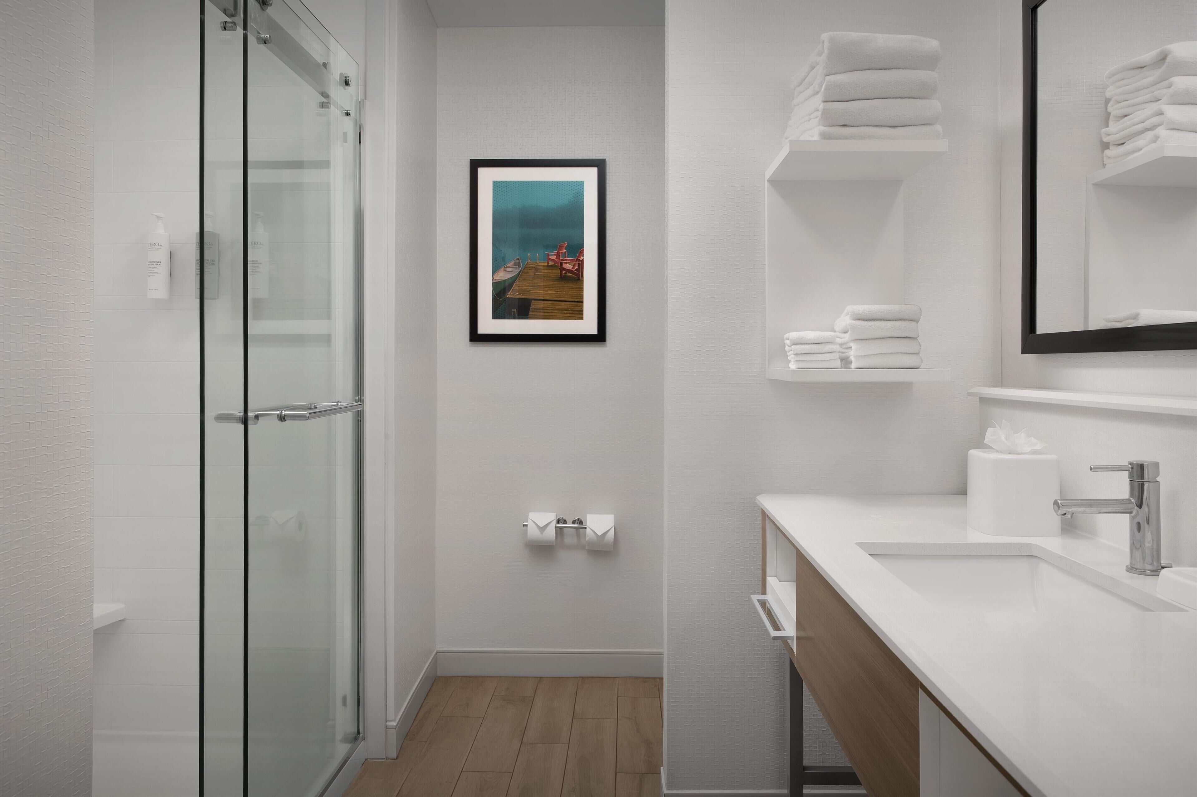 room, 1 king bed with sofa bed, non smoking, refrigerator & microwave | bathroom shower