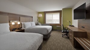 A hotel room with two beds, a desk, a chair, a TV, and a window. - Holiday Inn Express & Suites Portland Airport - Cascade Stn by IHG (Portland)