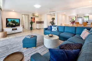 2 Bedroom Apartment 14  | Living area | Flat-screen TV, DVD player - Blue Waters Views (Whitsundays)
