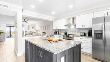 Direct Oceanfront Two-Bedroom Deluxe Condo - Unit 207 | Private kitchen | Fridge, microwave, oven, coffee/tea maker