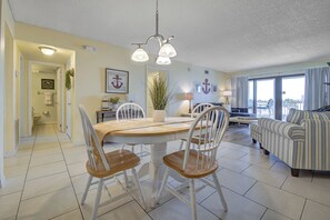 Beachside Two-Bedroom Condo - Unit 403 | In-room dining - Sandcastles - Cocoa Beach Oceanfront Condos with Heated Pool Tennis Pet-Friendly (Cocoa Beach)