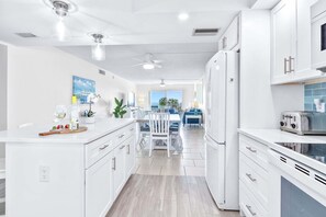 Direct Oceanfront Three-Bedroom Condo with Panoramic Views - Unit #40 | Shared kitchen facilities | Fridge, microwave, oven, coffee/tea maker - Cocoa Beach Towers - Oceanfront Resort with Heated Pool, Tennis Steps from the Pier (Cocoa Beach)