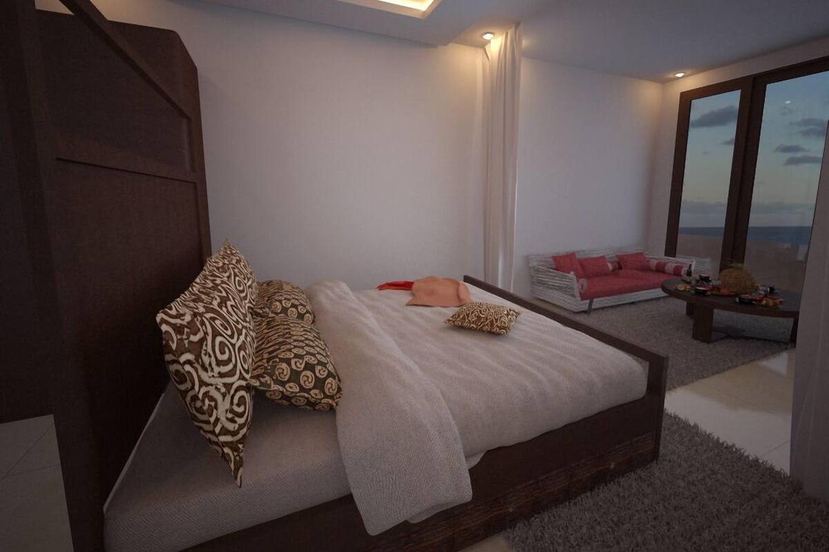 Deluxe Room, Sea View | 1 bedroom, premium bedding, minibar, in-room safe
