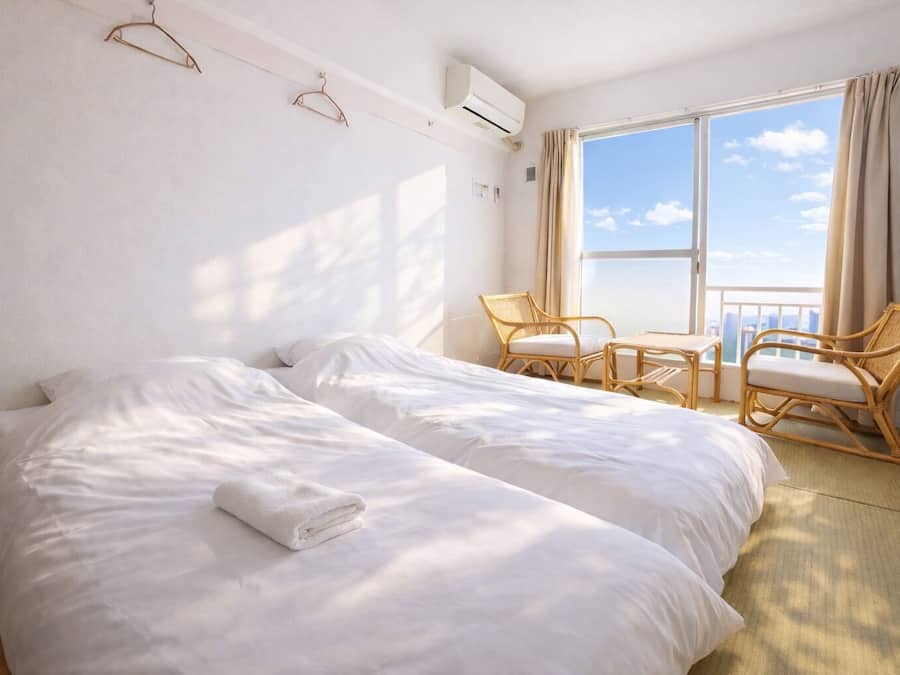 Tomannsrom i japansk stil | Lydisolert, strykejern/-brett og wi-fi (inkludert)