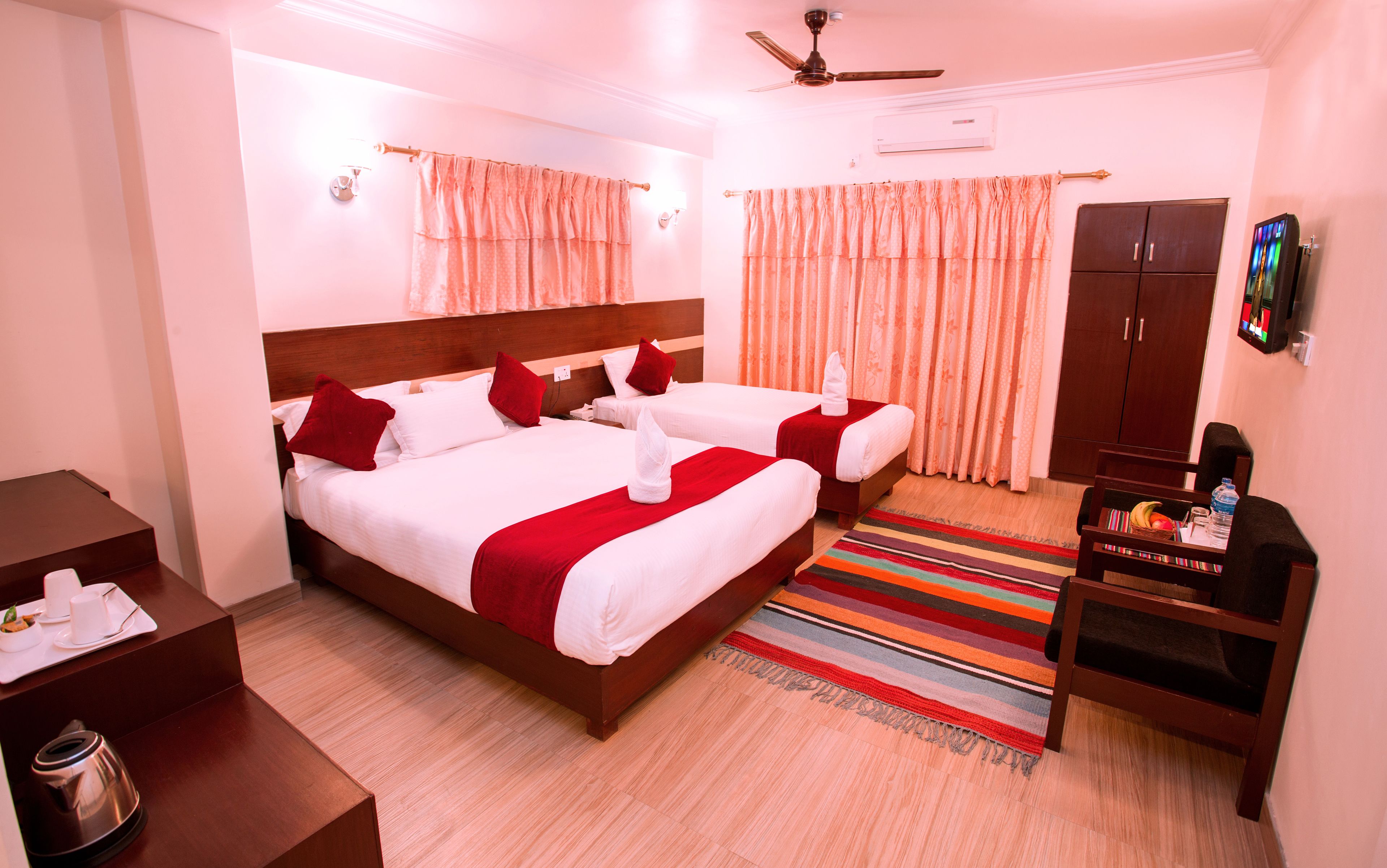 deluxe double or twin room | memory-foam beds, desk, soundproofing, iron/ironing board