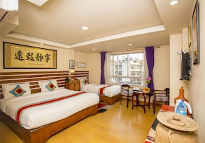 Family Room, Garden View | Memory foam beds, in-room safe, individually decorated - Truly Asia Boutique Hotel (Kathmandu)