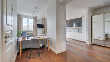 Luxury Apartment, 2 Bedrooms, River View | Living area | 107-cm flat-screen TV with cable channels, TV