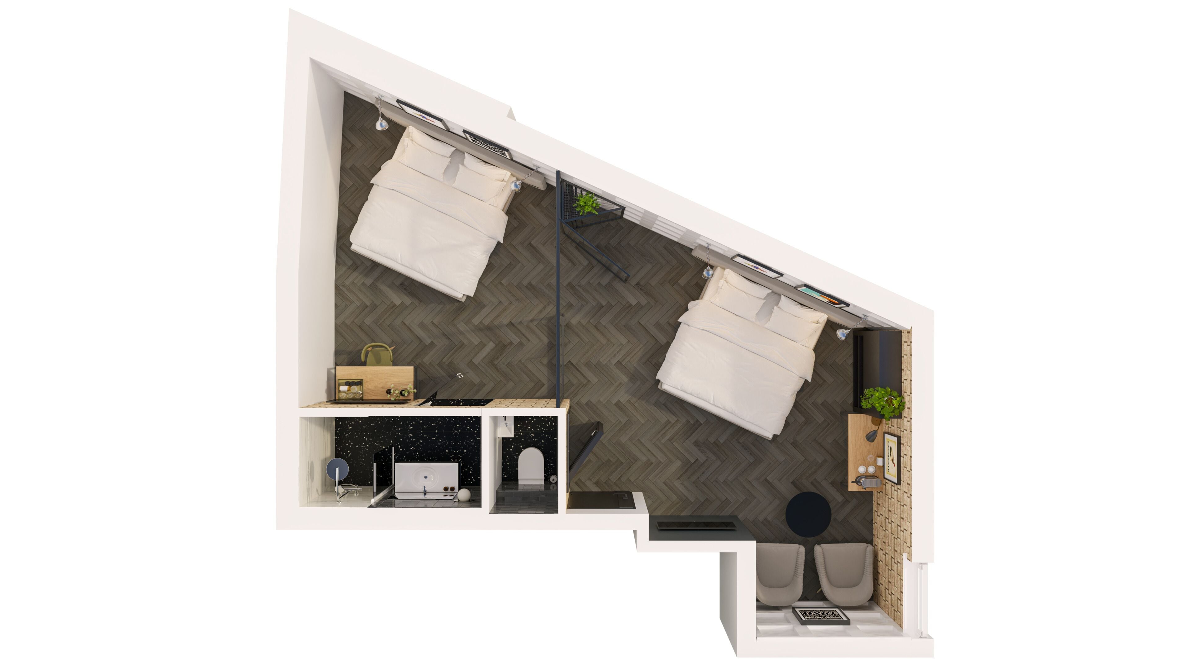 deluxe cellar quadruple room | premium bedding, down duvets, in-room safe, desk