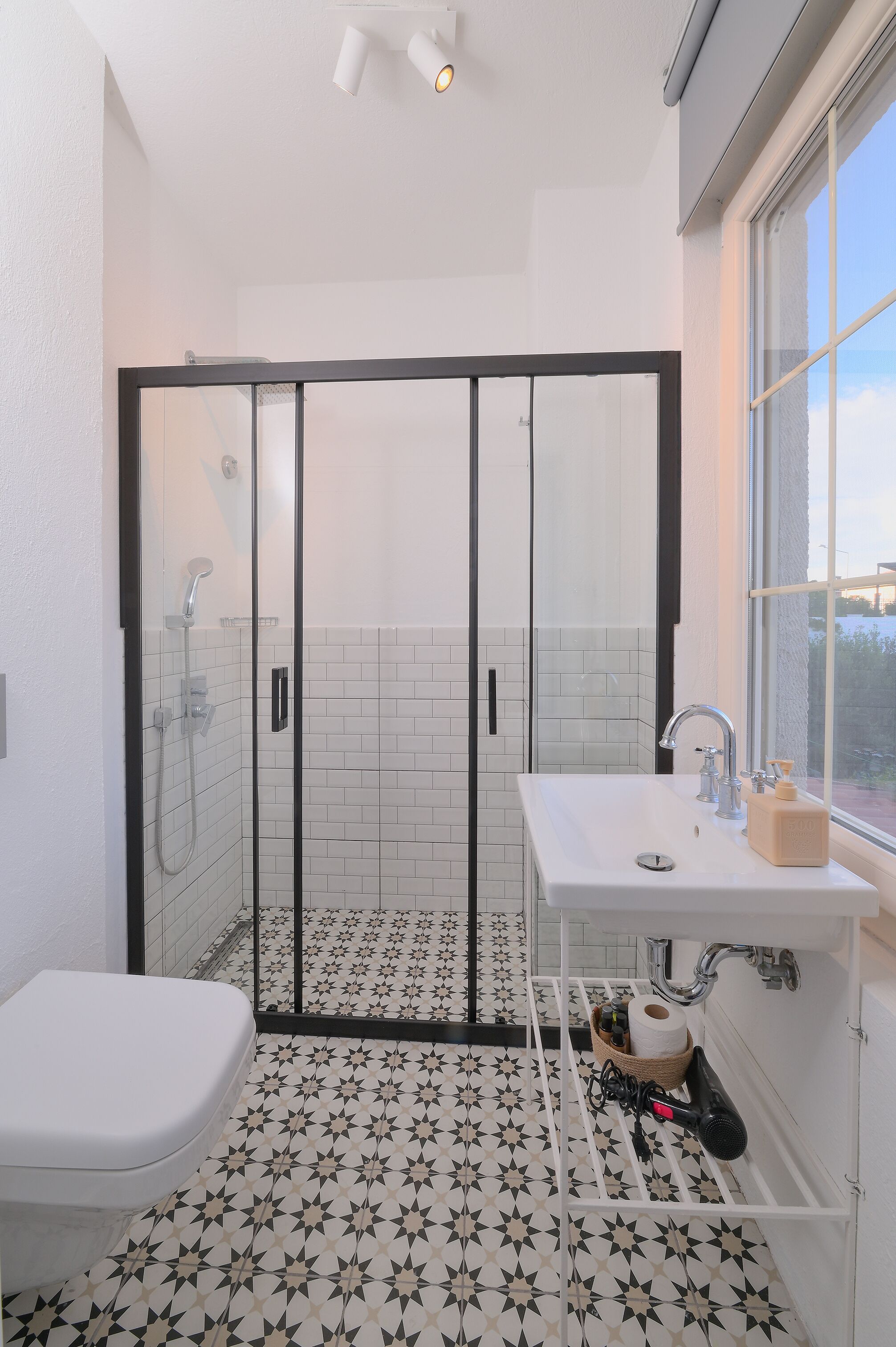 superior double room | bathroom | shower, designer toiletries, hair dryer, slippers
