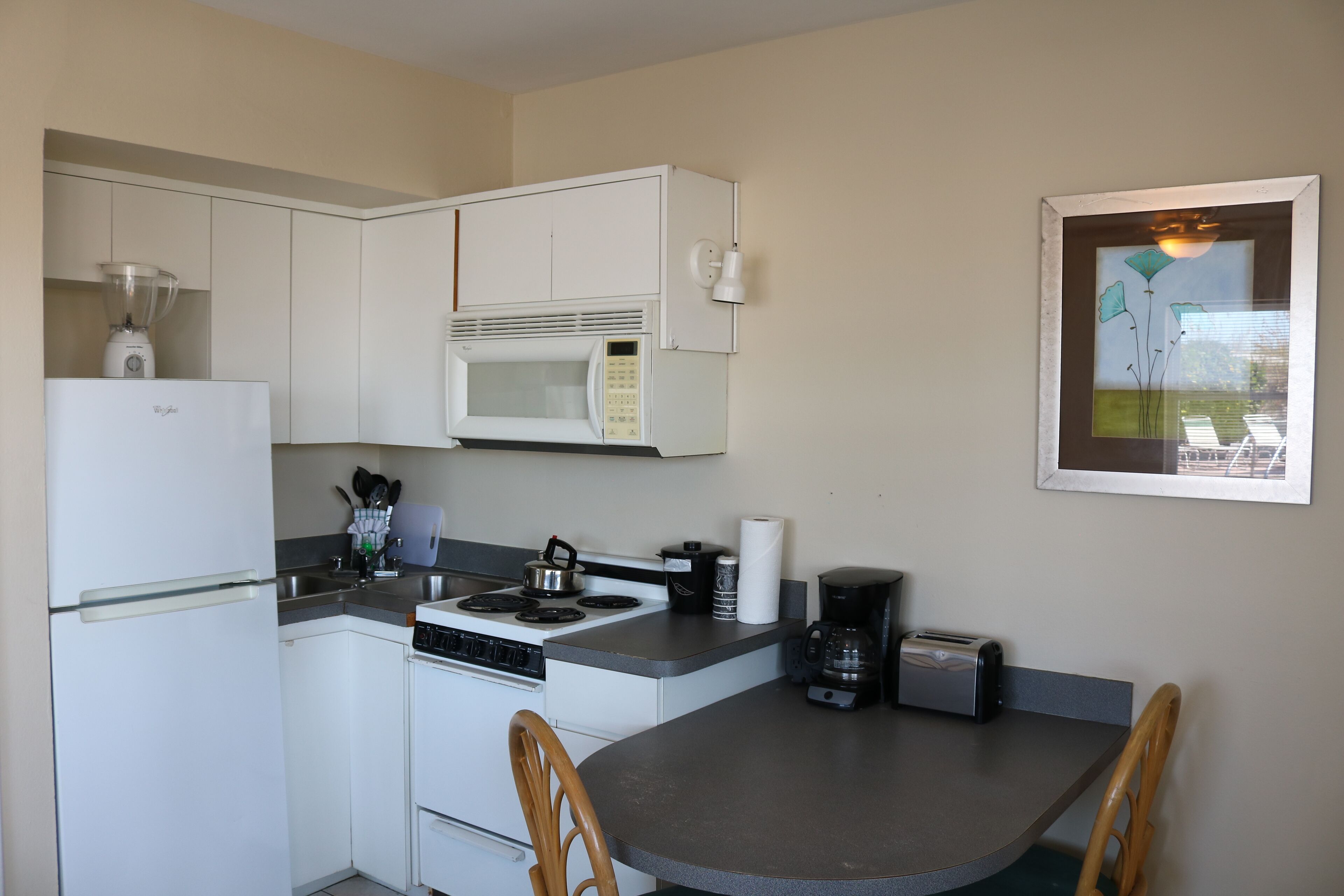 room, 1 king bed with sofa bed, kitchen (waterview / 1st floor) | private kitchen | fridge, microwave, coffee/tea maker, cookware/dishes/utensils