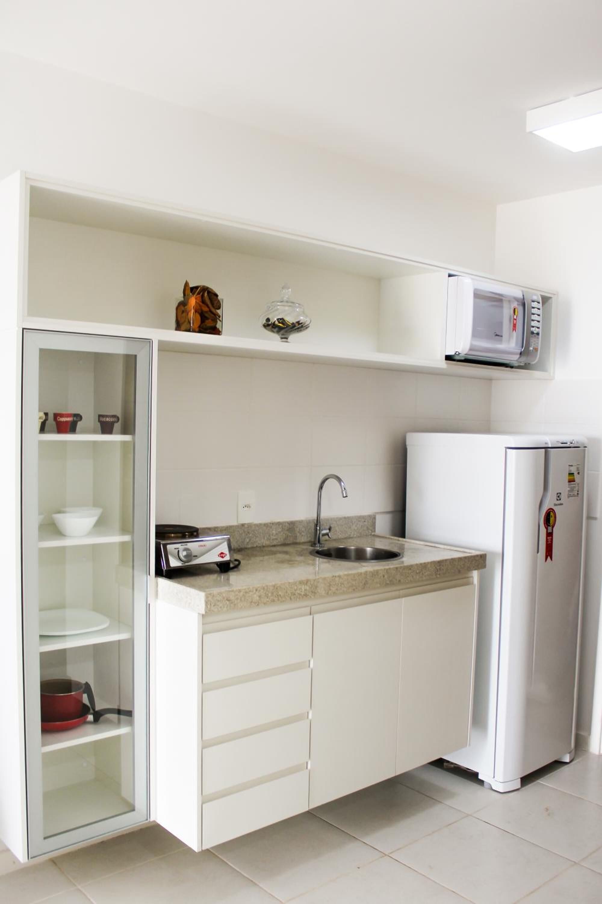 fridge, microwave, espresso maker, coffee/tea maker