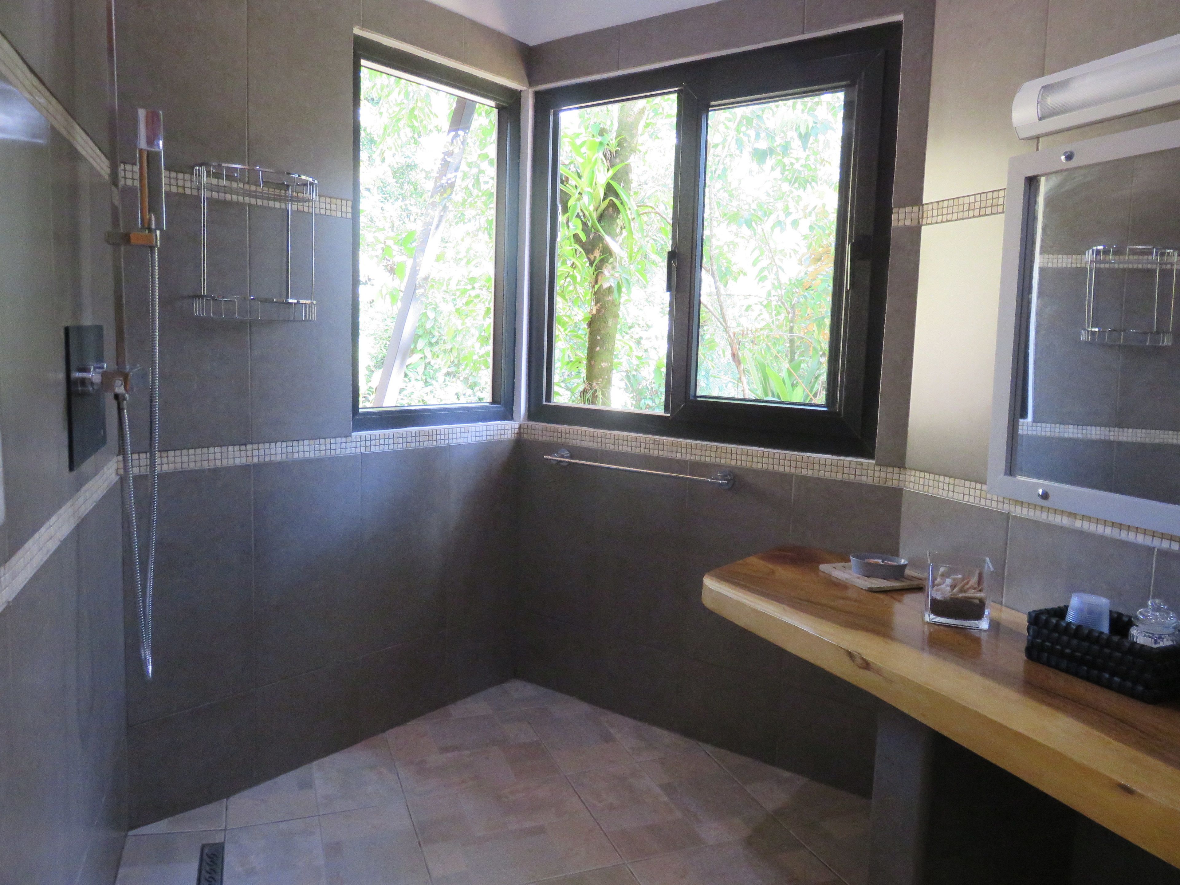 romantic room, kitchenette, garden view | bathroom shower
