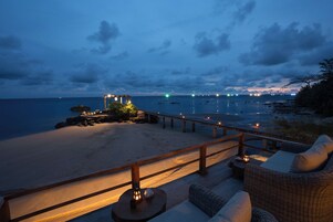 Lunch, dinner served; local and international cuisine, beach views 