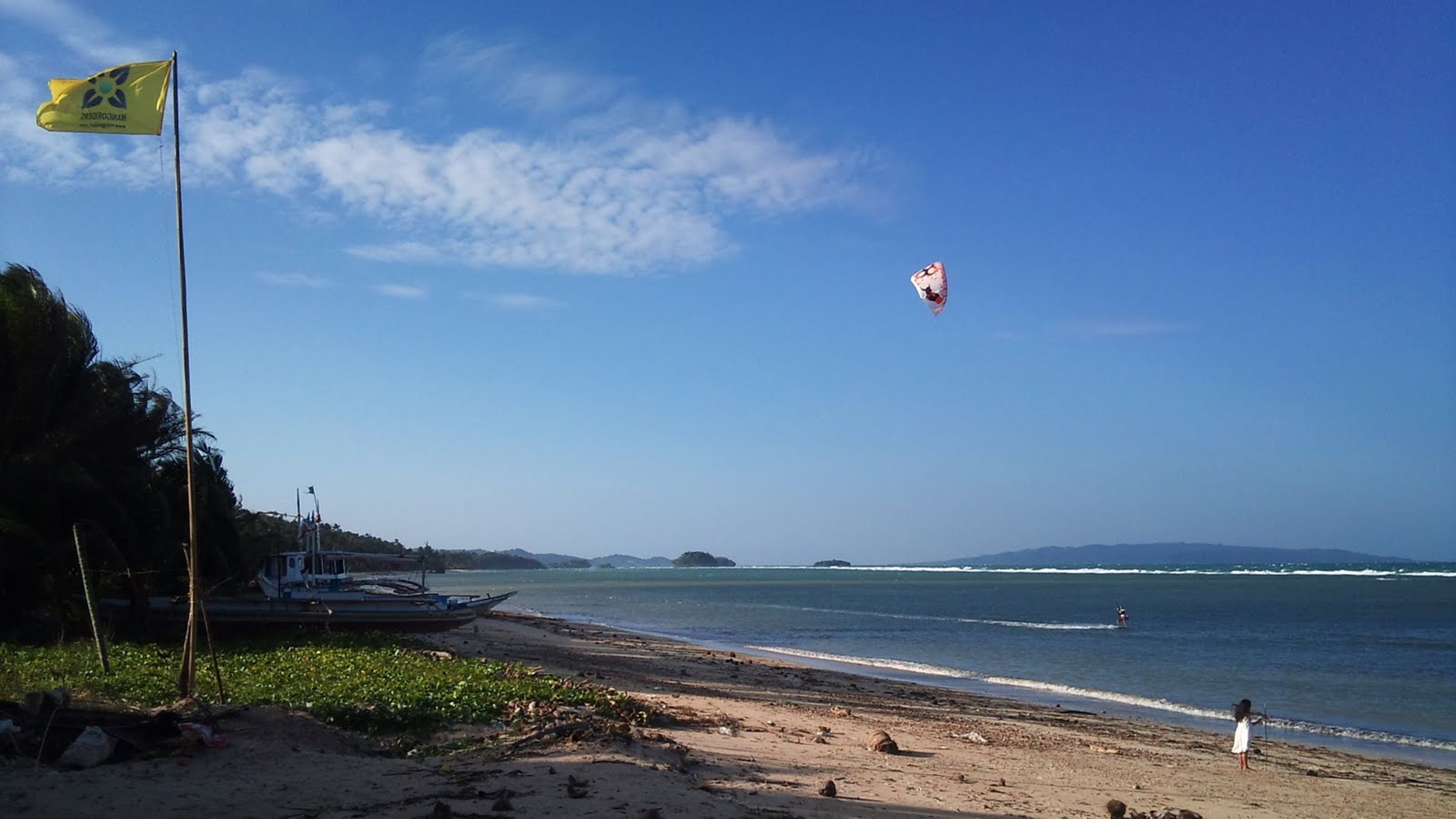 on the beach, sun-loungers, snorkelling
