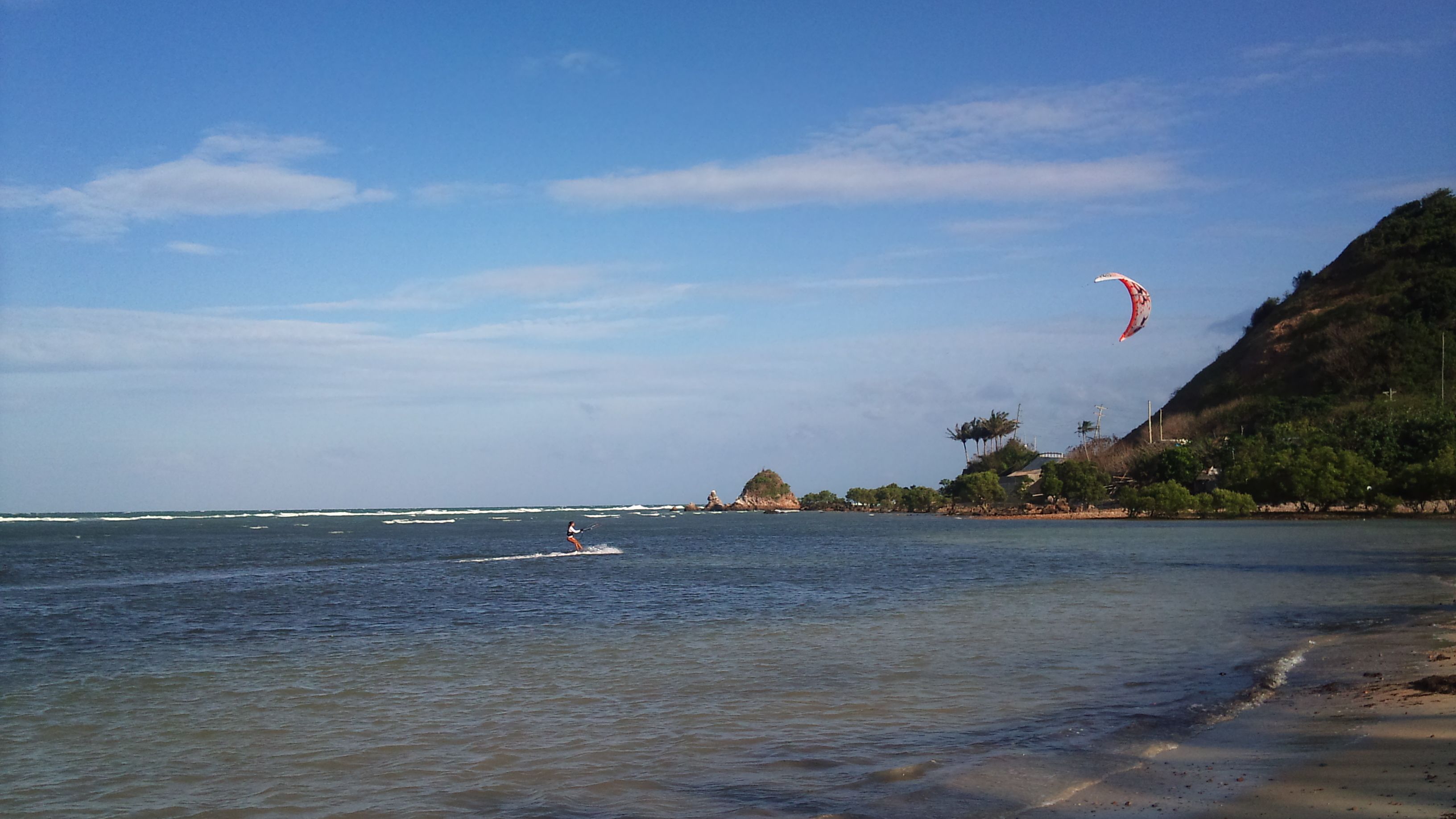 on the beach, sun-loungers, snorkelling