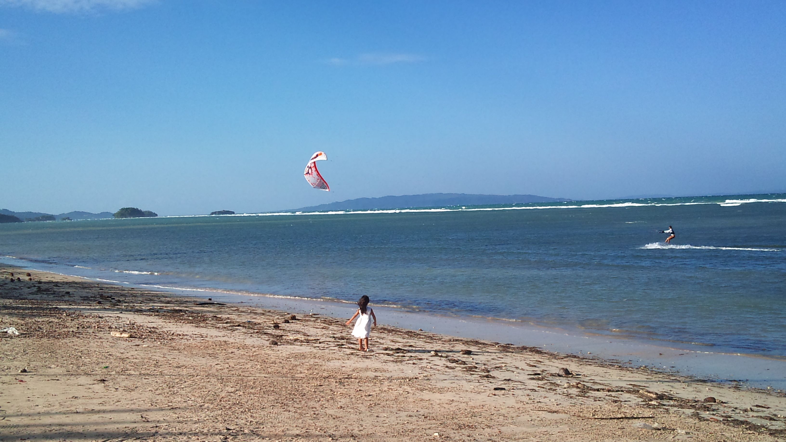 on the beach, sun-loungers, snorkelling