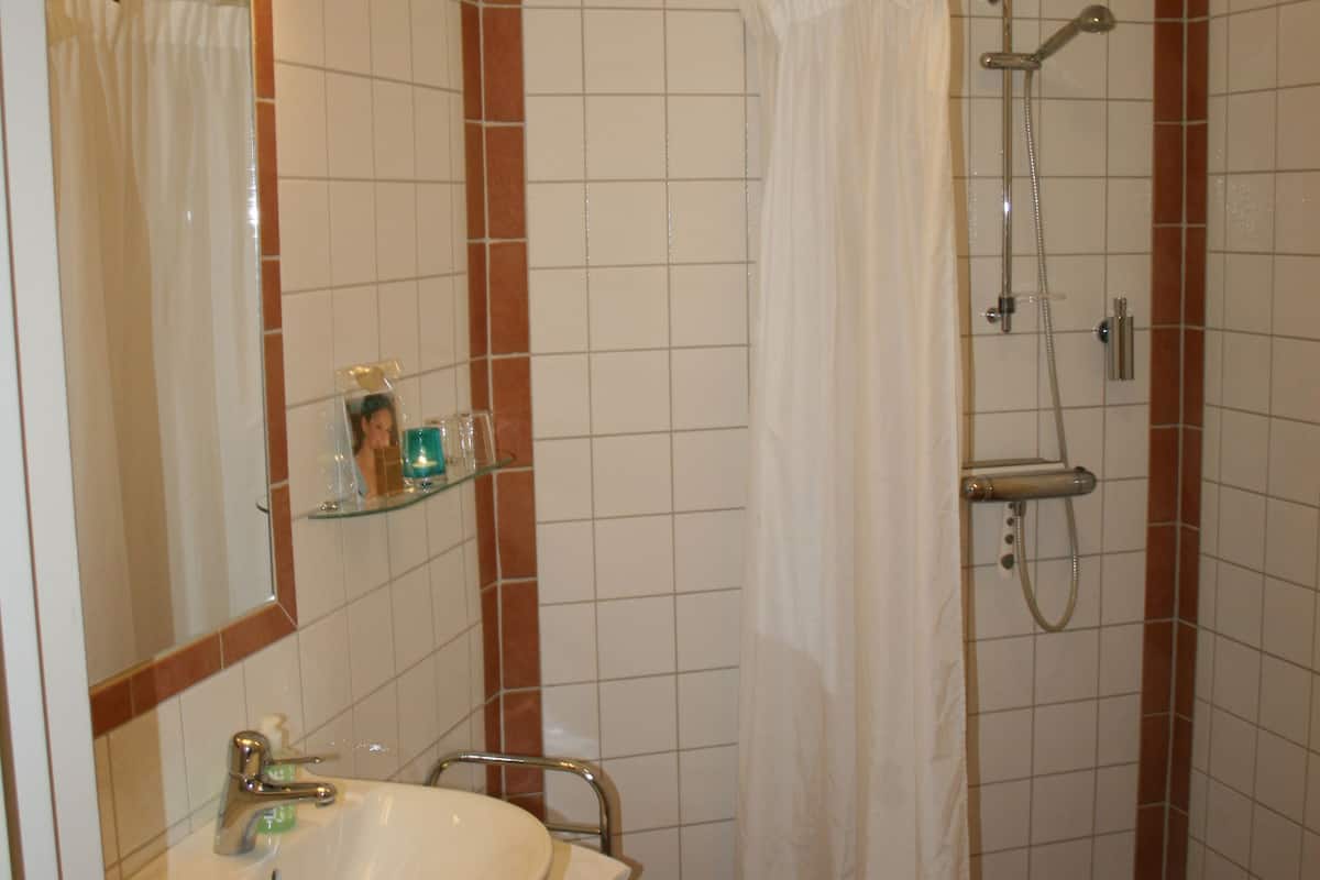 shower, free toiletries, hair dryer, bathrobes