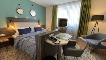 Dubbelrum | Skrivbord, strykjärn/strykbräda, extrasängar och gratis wi-fi