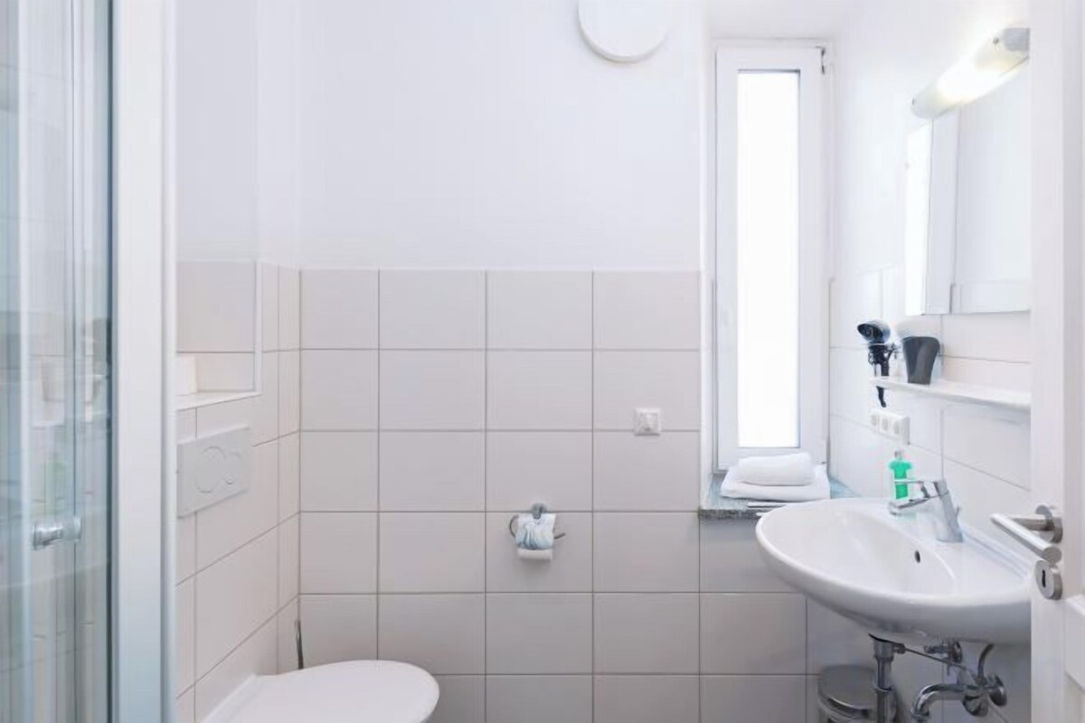 Bathroom | Shower, free toiletries, hair dryer, towels