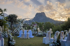 Outdoor wedding area