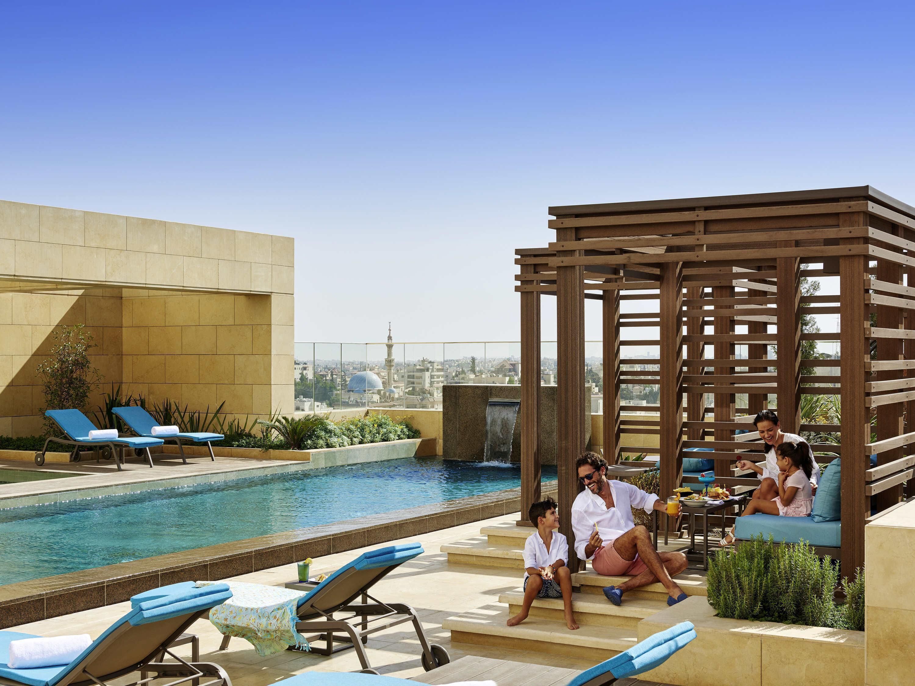 Seasonal outdoor pool, open 8:00 AM to 7 PM, free cabanas