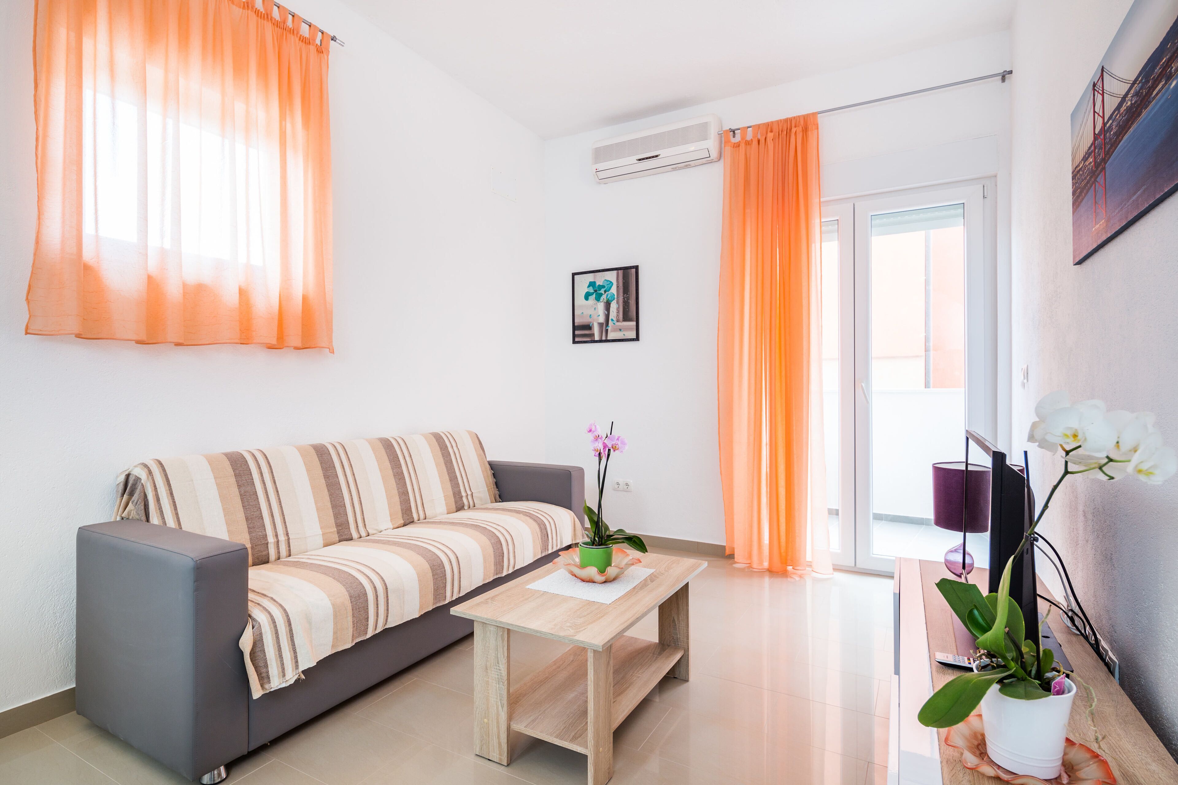 family apartment, 3 bedrooms, terrace, poolside | living area | flat-screen tv