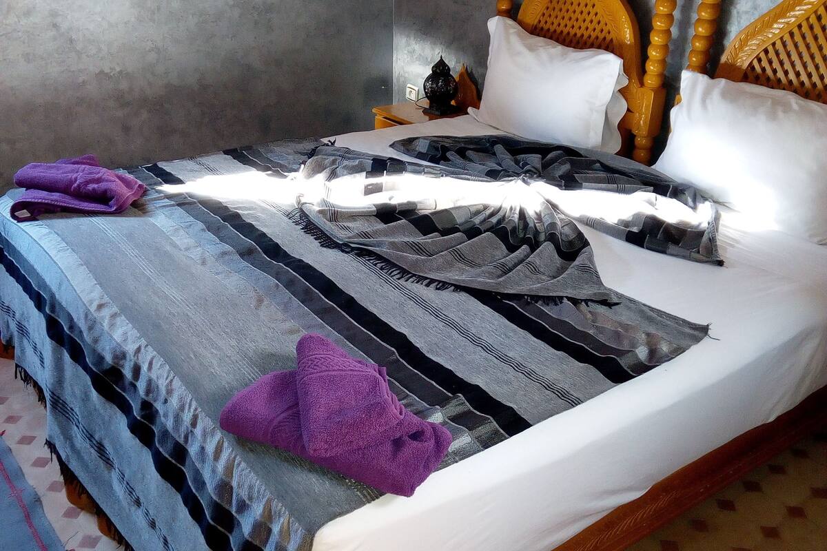 Premium bedding, desk, blackout curtains, soundproofing