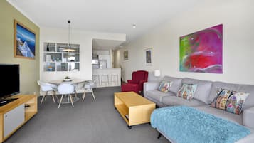 Penthouse, 2 Bedrooms | Living area | Flat-screen TV, DVD player, MP3 dock