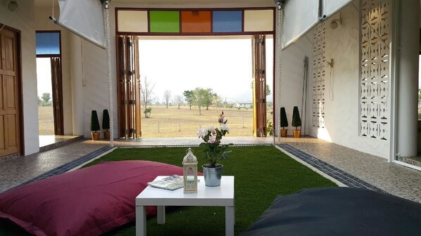 2-Bedroom Villa | Living area | 32-inch flat-screen TV with satellite channels, TV, DVD player - Villa Nachalieng (Nong Phai)