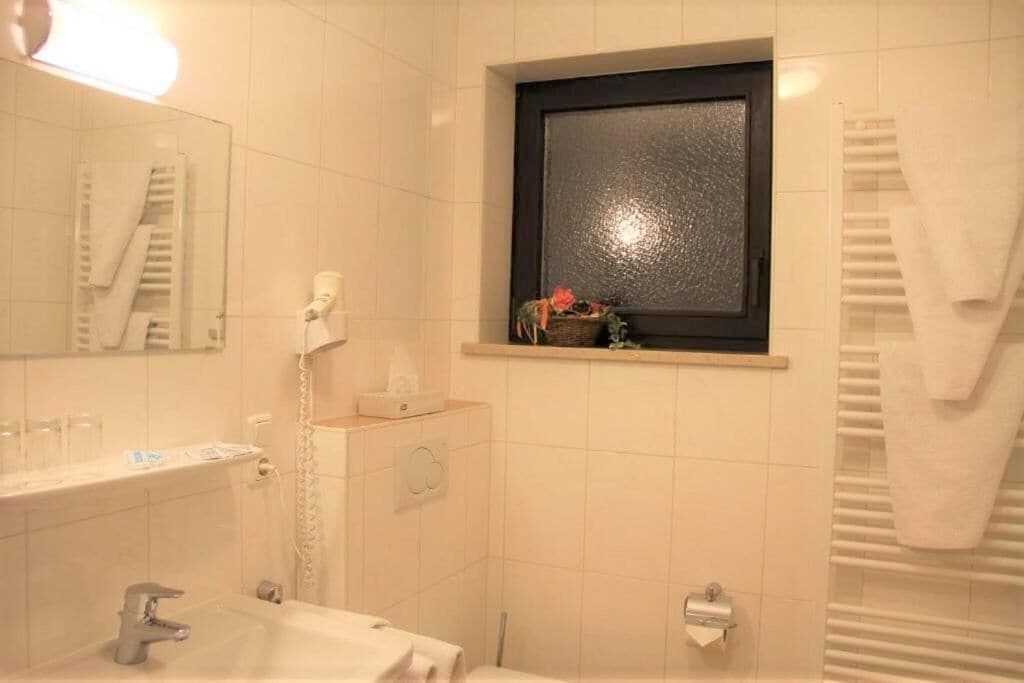 free toiletries, hair dryer, towels