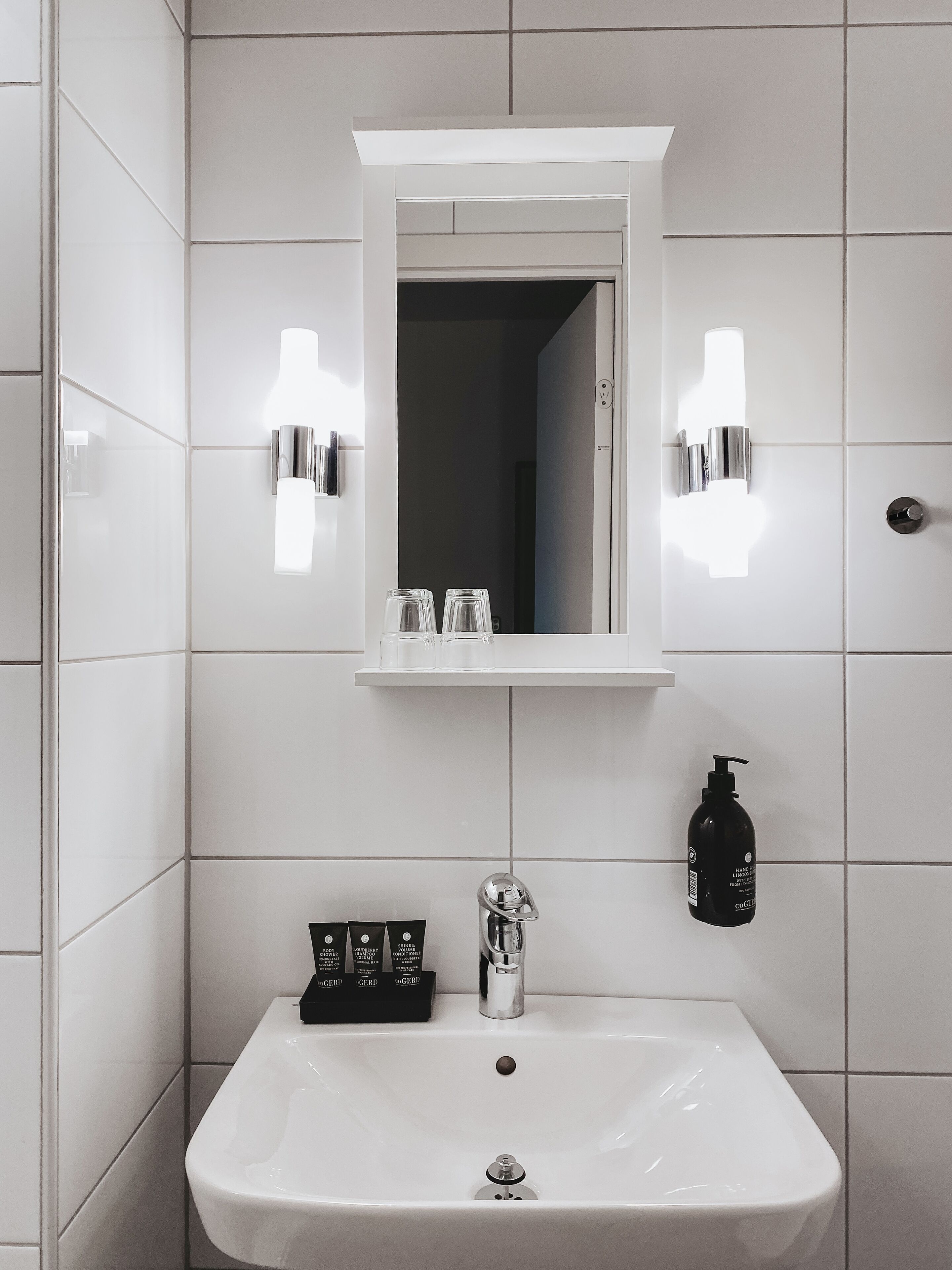 shower, eco-friendly toiletries, hair dryer, towels