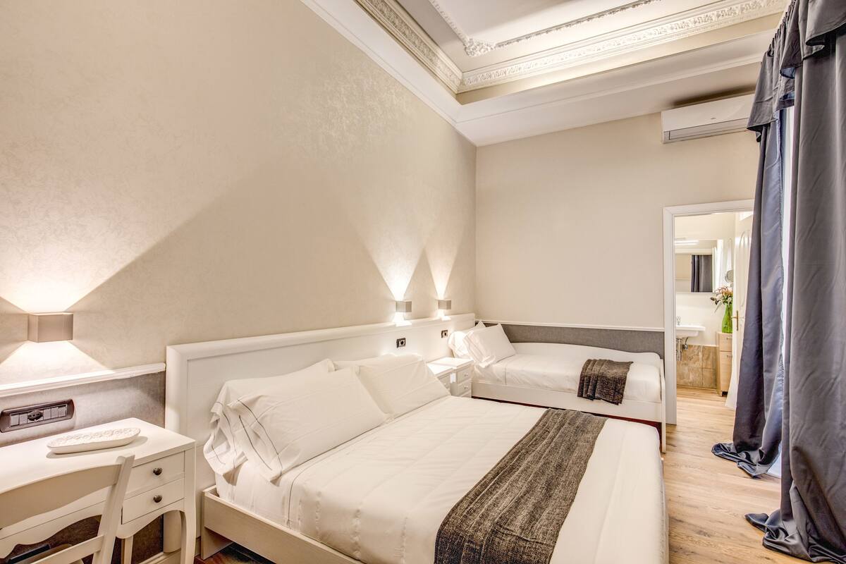 Comfort Quadruple Room, Multiple Beds | Egyptian cotton sheets, premium bedding, down comforters