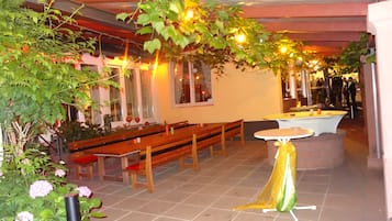 Outdoor banquet area