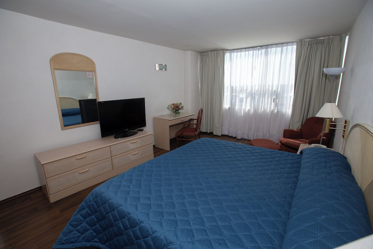 Executive kamer, 1 kingsize bed | Een bureau, een strijkplank/strijkijzer, gratis wifi, beddengoed