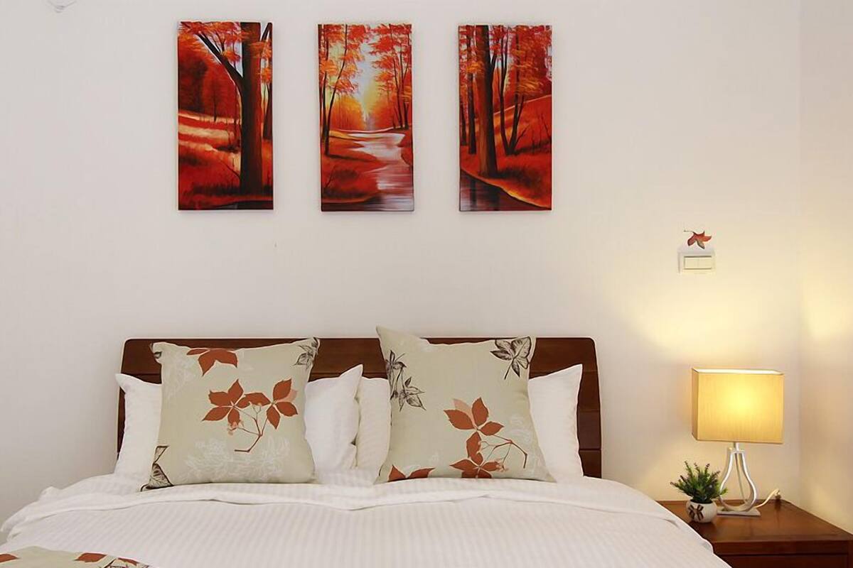 Premium bedding, down duvets, blackout curtains, rollaway beds