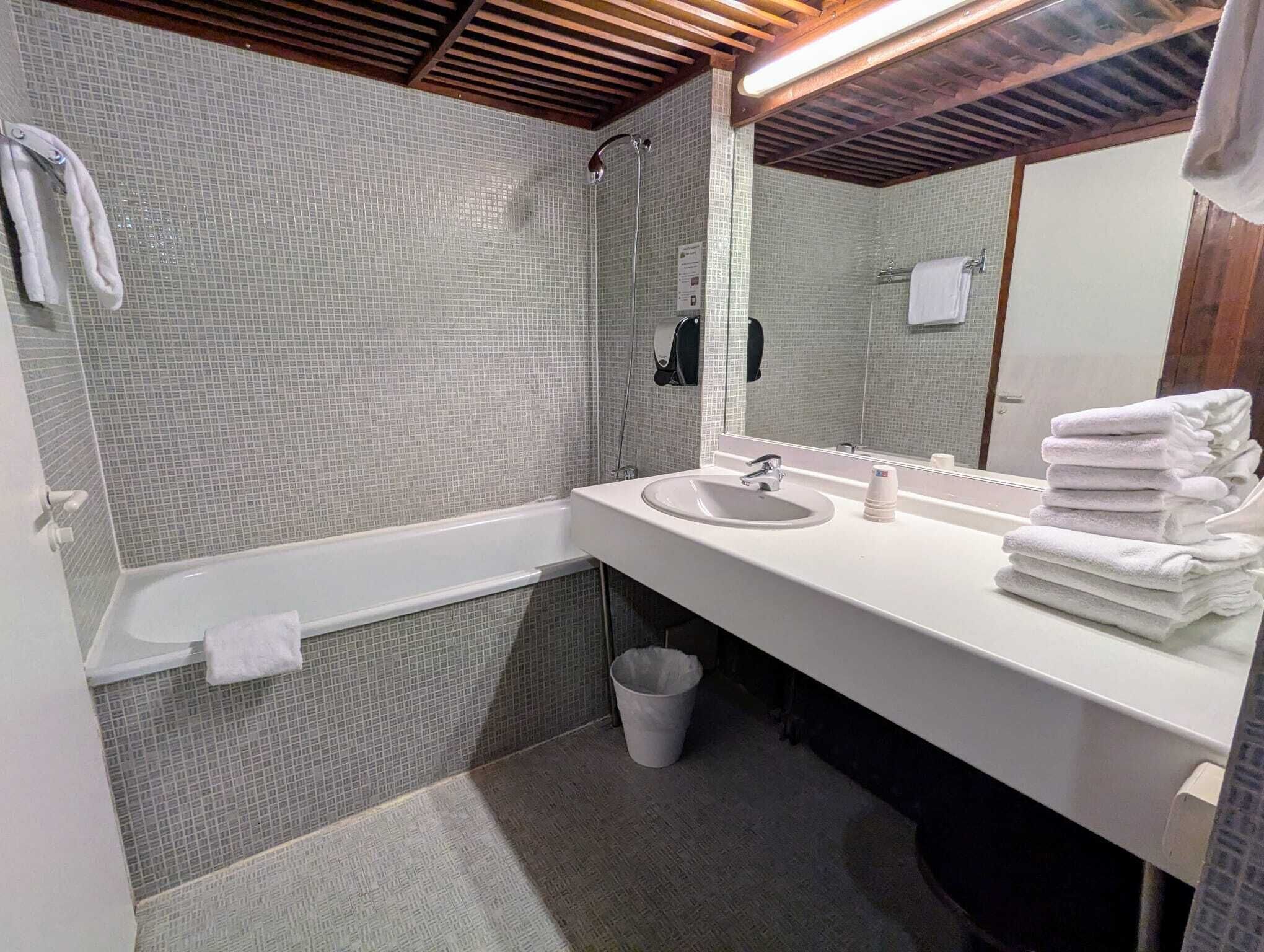 free toiletries, hair dryer, towels