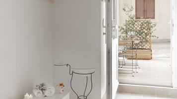 Double Room, Patio | 1 bedroom, down comforters, minibar, desk