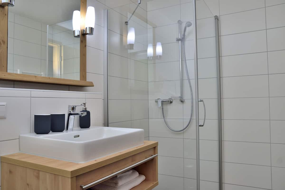 shower, free toiletries, hair dryer, bathrobes