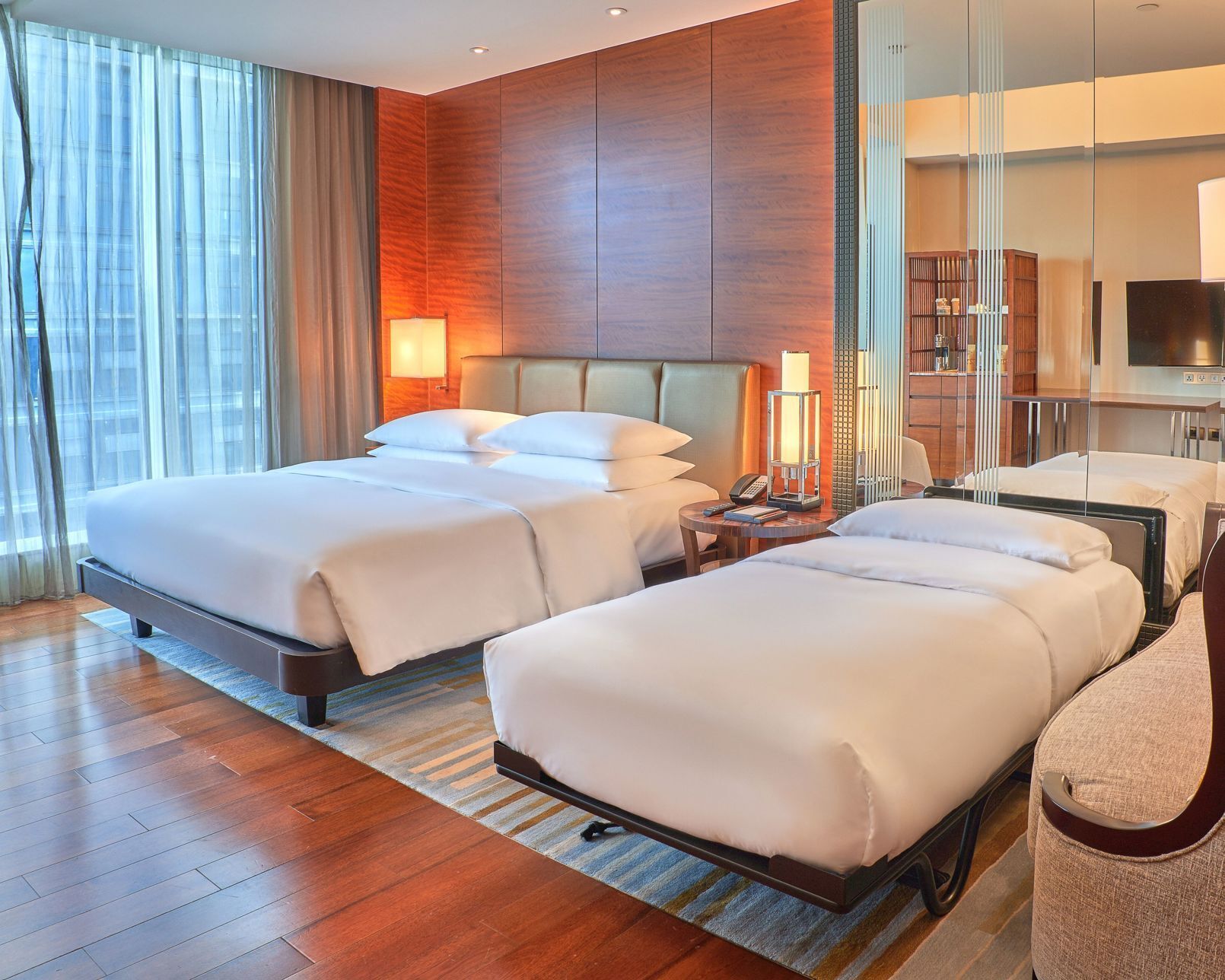 Draps en coton égyptien, literie de qualité supérieure, minibar