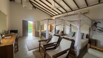 Familien-Doppelzimmer, 1 Schlafzimmer | Hochwertige Bettwaren, Betten mit Memory-Foam-Matratzen, Zimmersafe