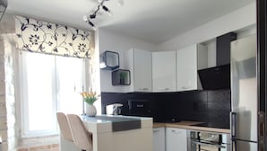Standard Studio | Private kitchen | Coffee/tea maker, fridge, electric kettle, cookware/dishes/utensils - House Klaudija (Trogir)