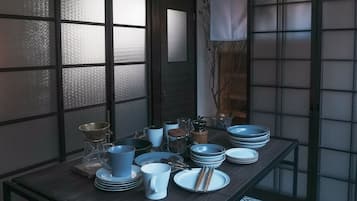 Japanese Style Townhouse | Private kitchen | Fridge, microwave, stovetop, electric kettle