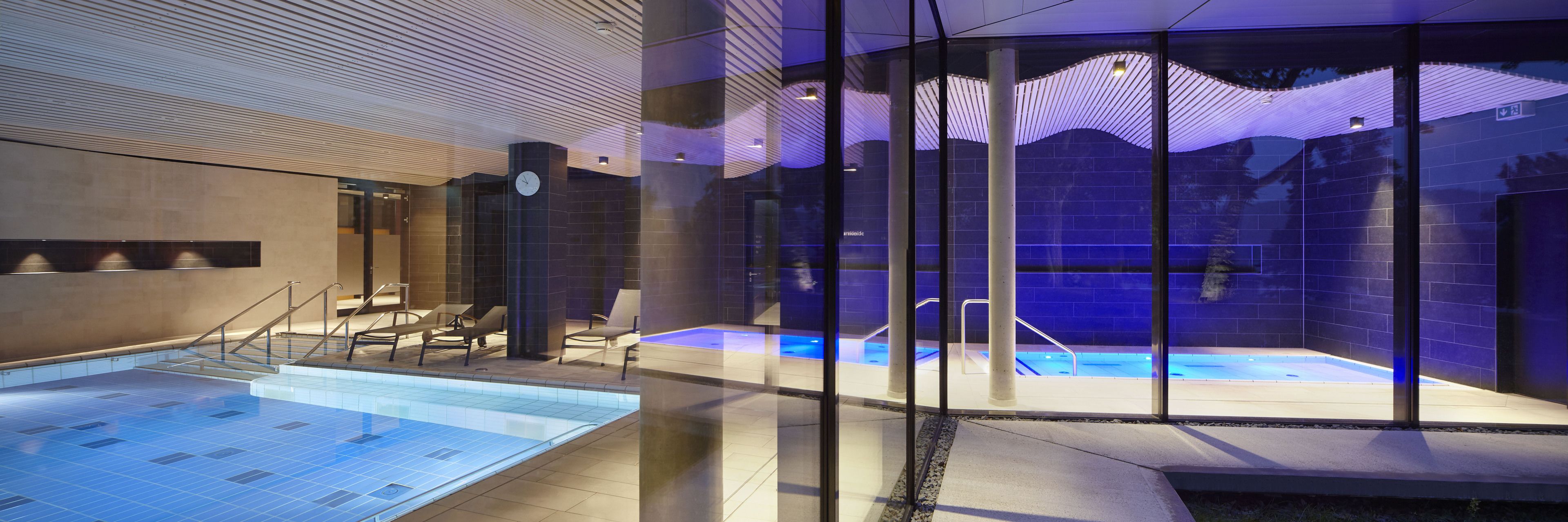 Indoor pool, open 7:00 AM to 10:00 PM, sun loungers