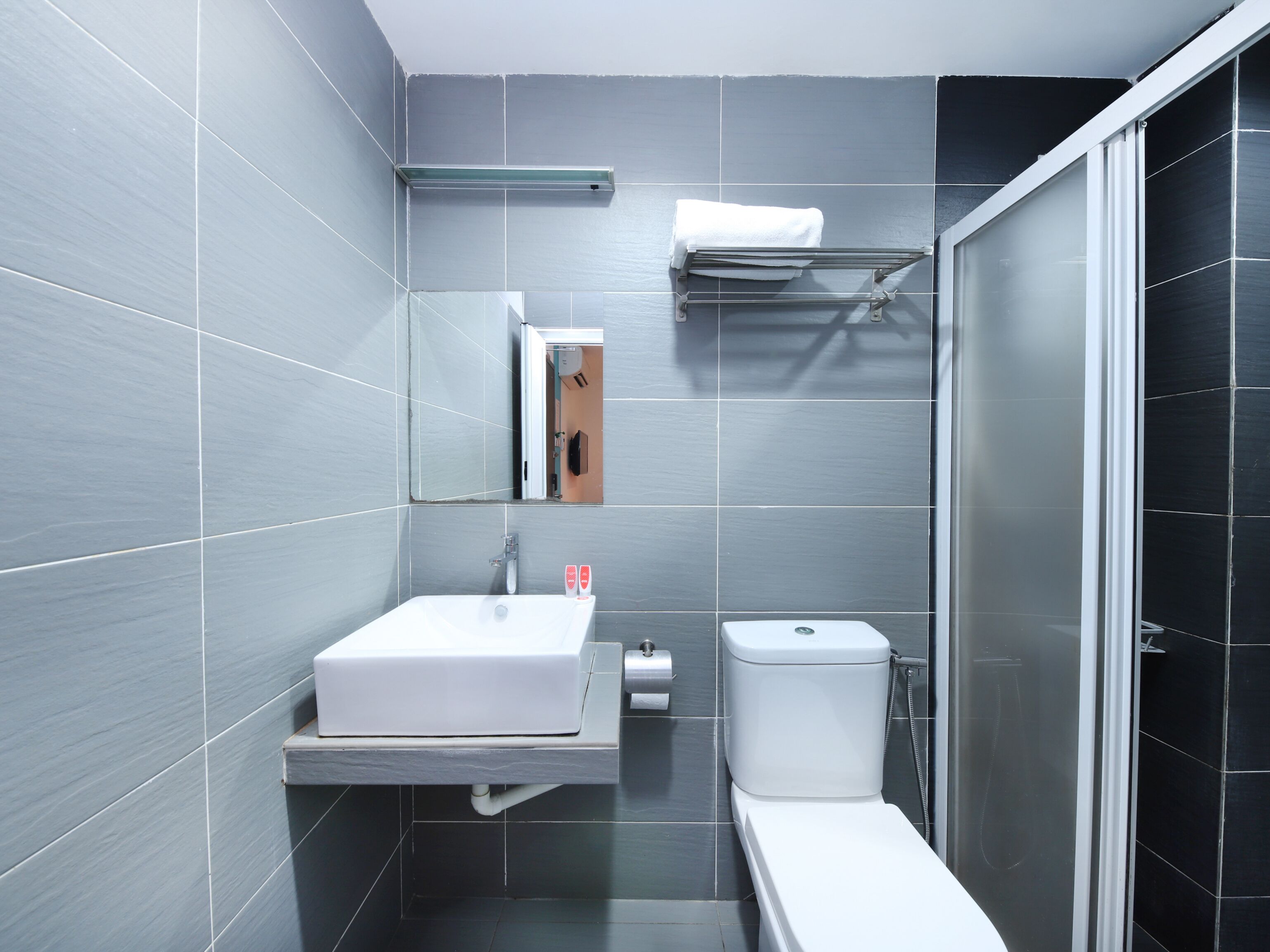 shower, bidet, towels