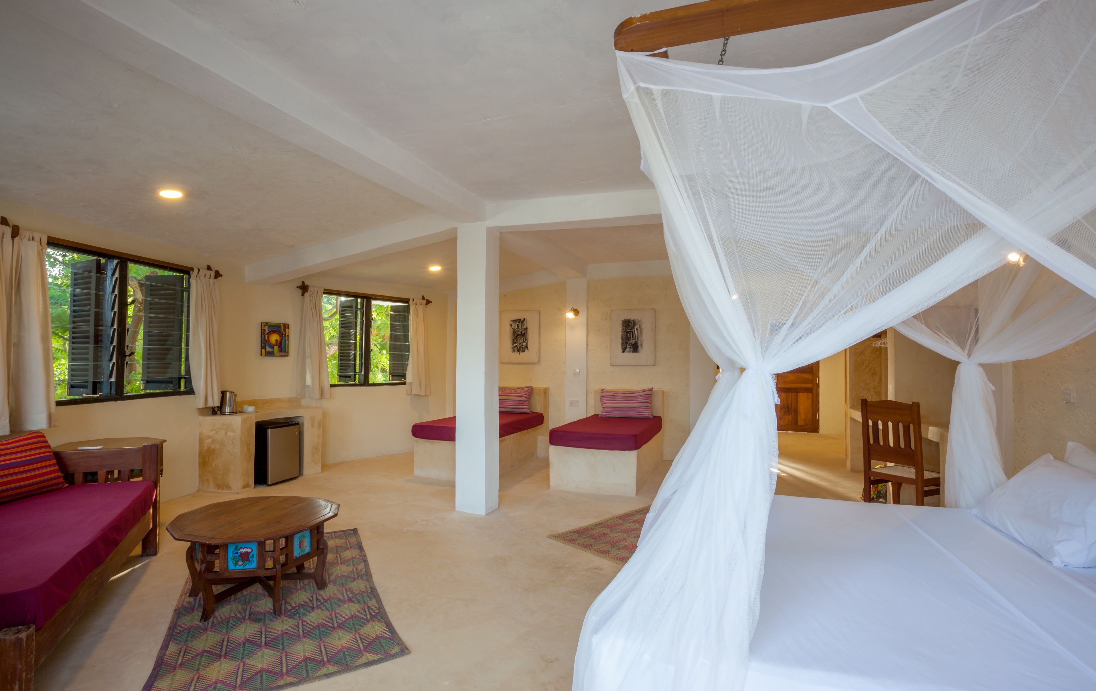 senior quadruple room, 1 bedroom, ocean view | 1 bedroom, minibar, in-room safe, desk