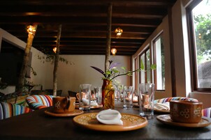 Lunch and dinner served, local cuisine